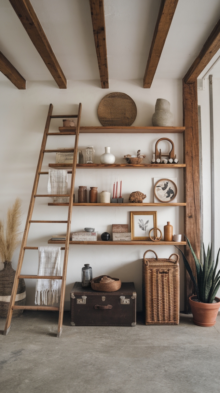 Vintage Charm and Natural Elements in a Cozy Space